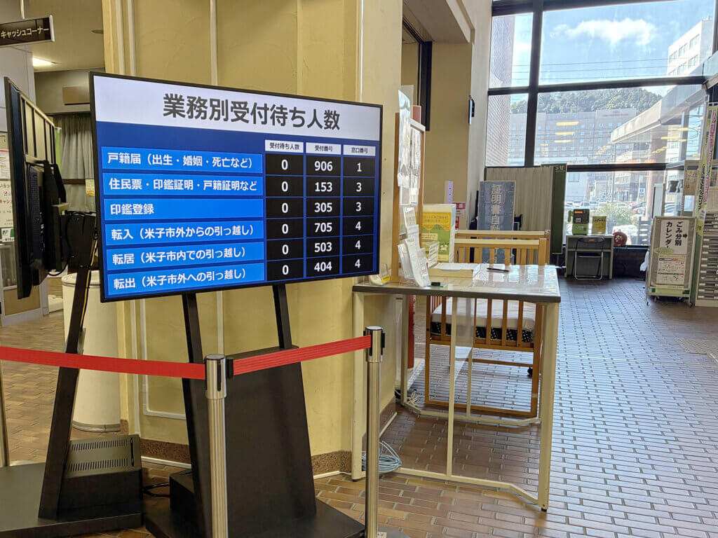 米子市役所様呼び出し用ディスプレイ