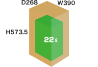 W390 × D268 × H573.5
